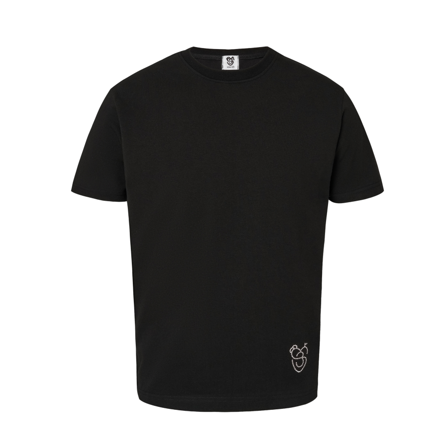 [Sym3iote]- swarovski Logo slim fit T-shirt